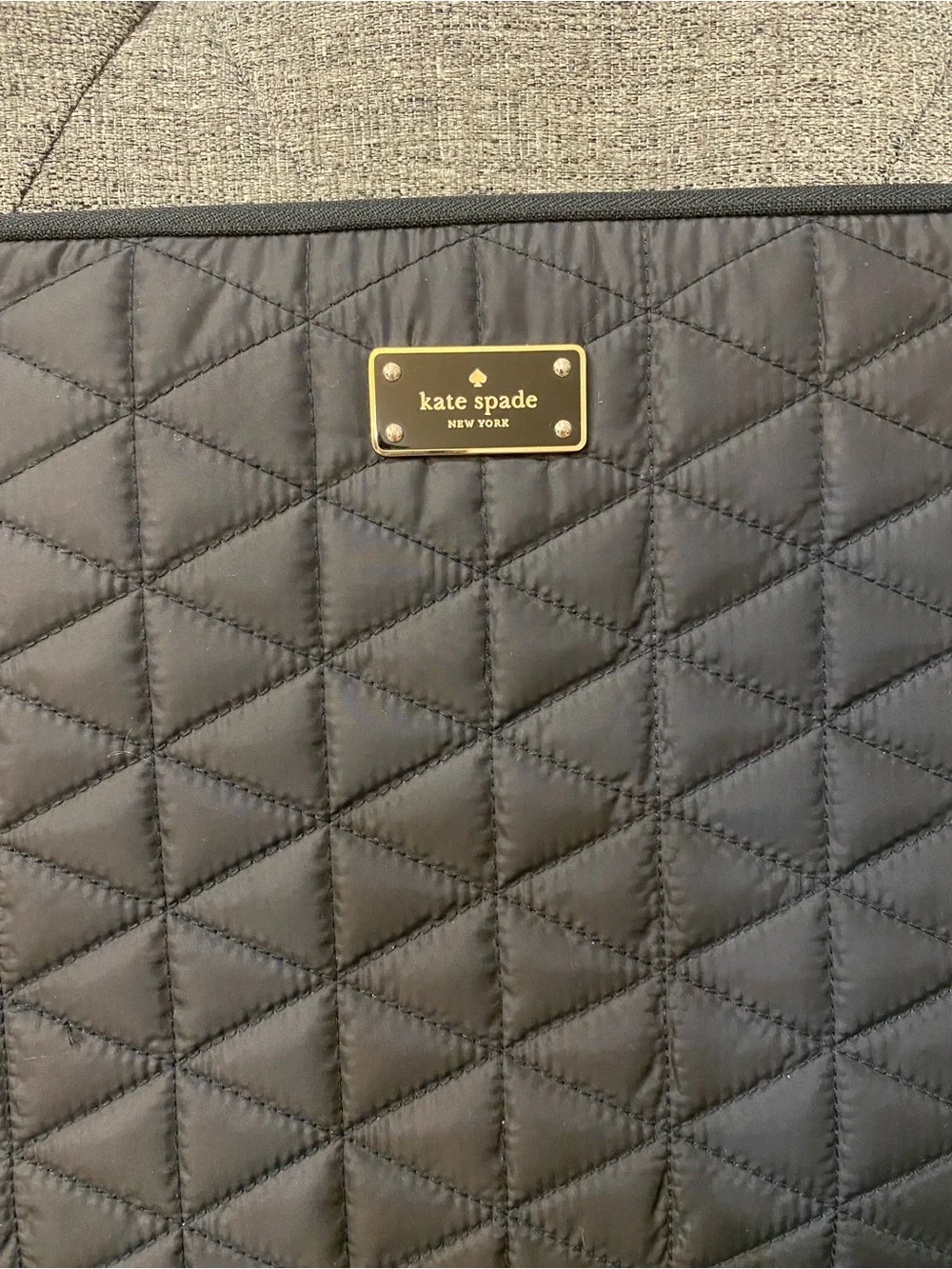 Kate Spade Black Quilted Laptop Case Size 14”X 10.5”